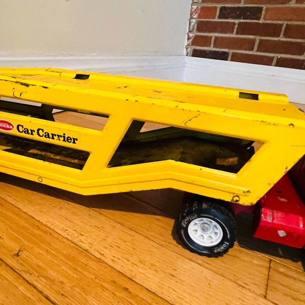 Vintage 1970's Mighty Tonka Pressed Steel 34" Car Carrier Transporter #3991 - Picture 3 of 16